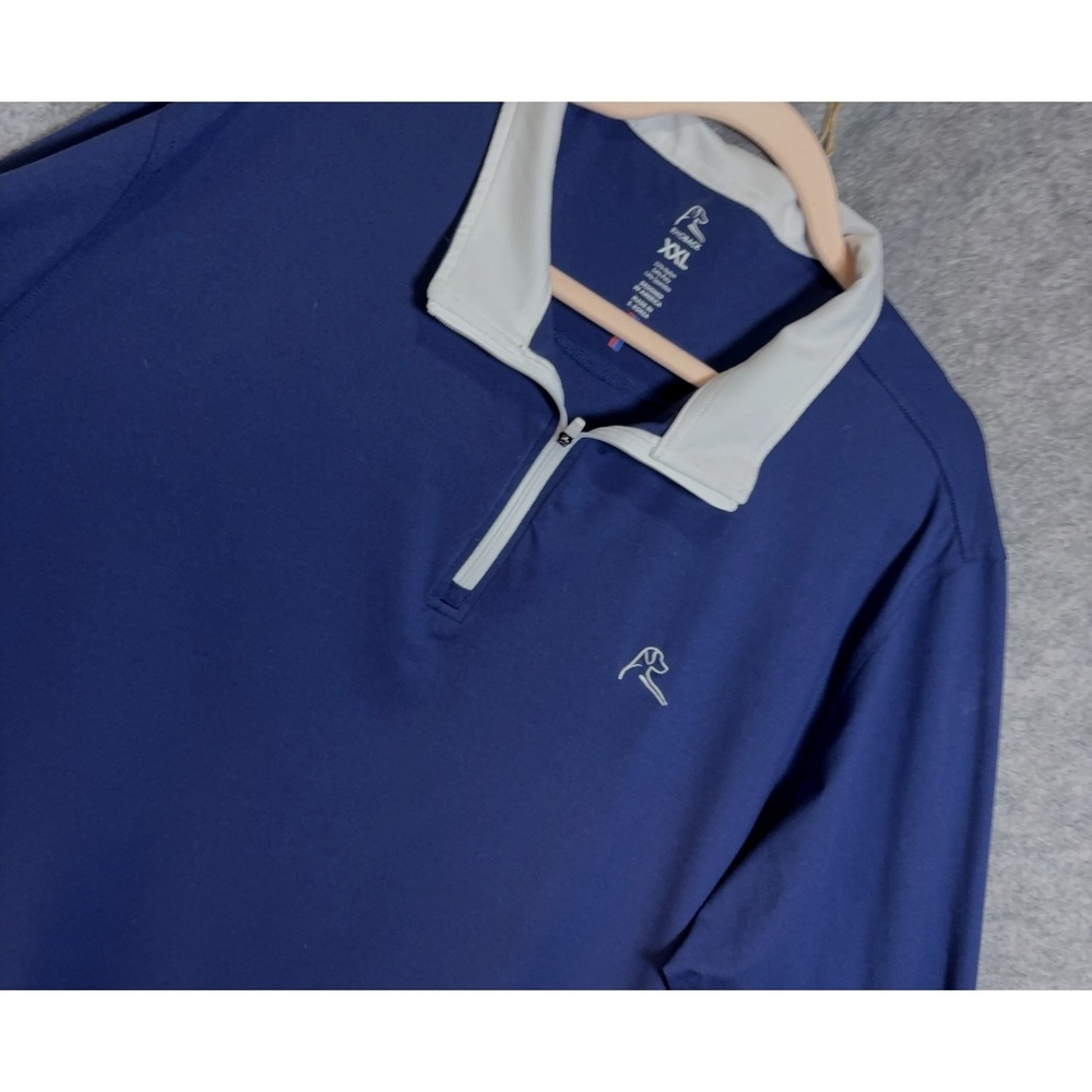 Rhoback 1/4 Zip Pullover Shirt Mens 2XL XXL Blue Stretch Performance Golf